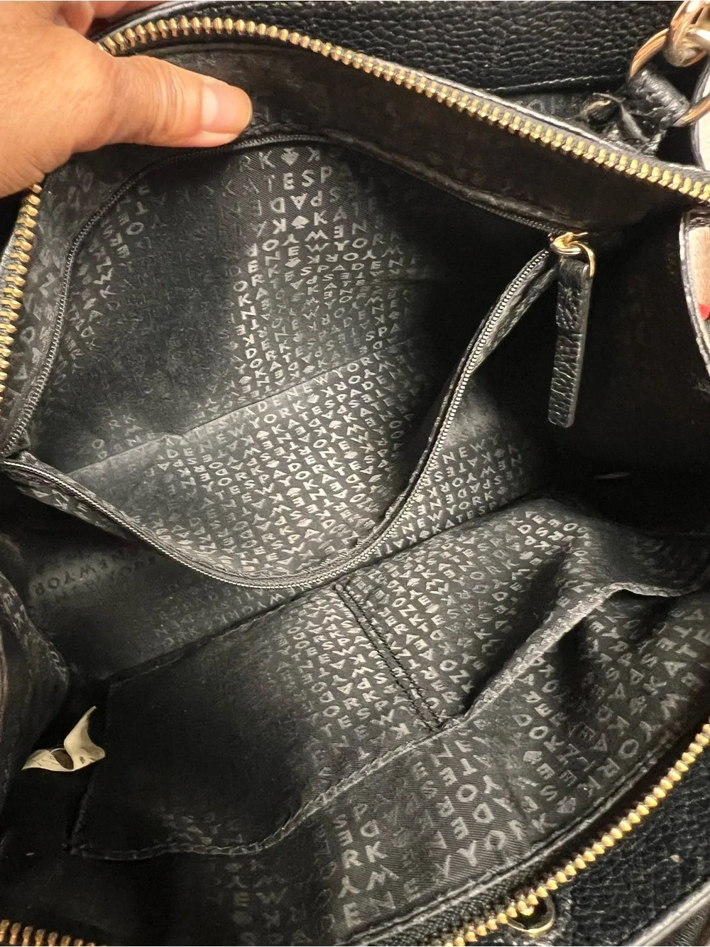 kate spade Black Pebbled Leather Satchel with Shoulder Strap